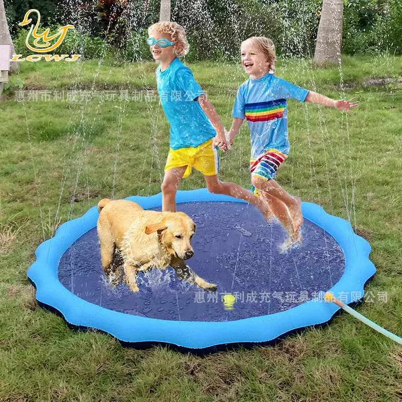 利成工厂厂家直供新款环保PVC宠物喷水垫加厚防滑狗狗戏水玩具