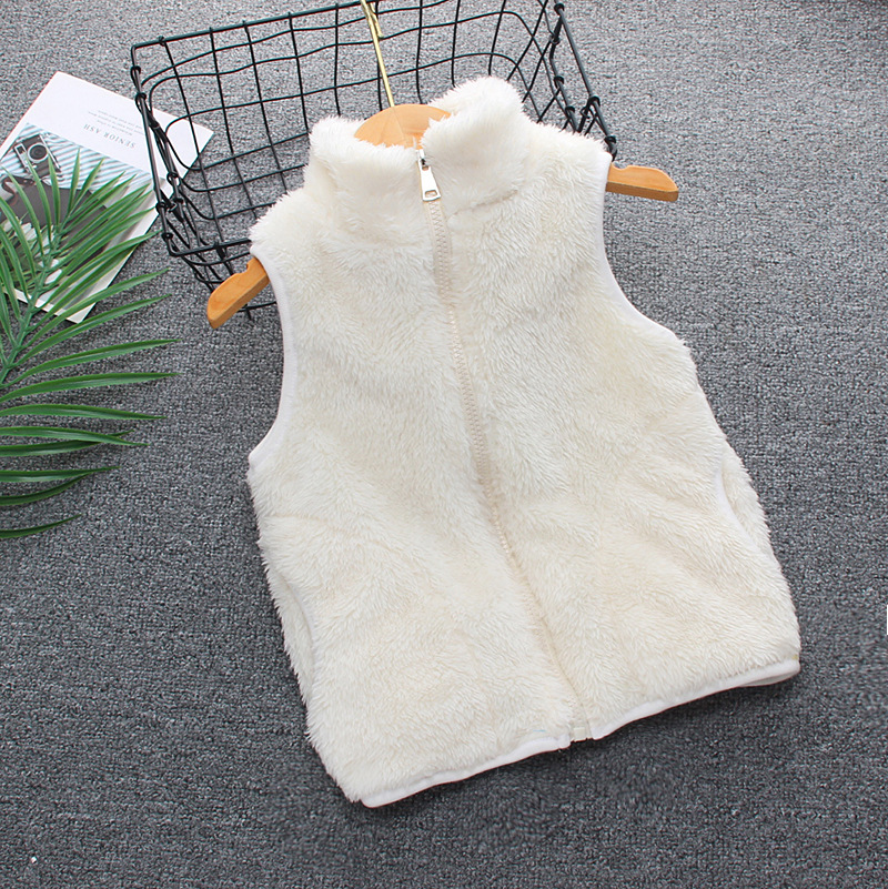 El otoño y el Invierno de Los Niños Chaleco de piel superior de los niños y niñas de Los Bebés cardigan cremallera chaleco Ártico Terciopelo engrosada chaleco