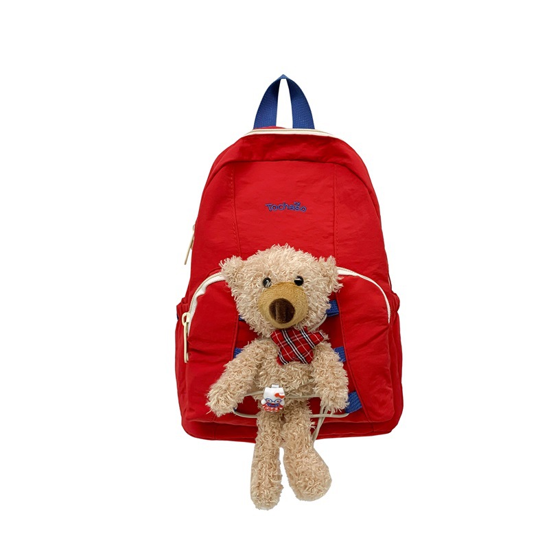 Jardín de infantes bolsas escolares de dibujos animados lindos osos muñecas mochilas para niños y niñas