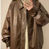 Oversized demi-season windproof, waterproof jacket in American style; Black/Apricot/Coffee, S-XL