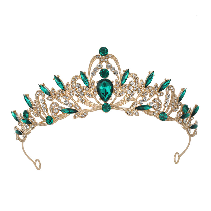 Europa y Estados Unidos novia corona corona oro negro retró broche de cabello accesorios de cumpleaños de boda corona de Halloween al por mayor