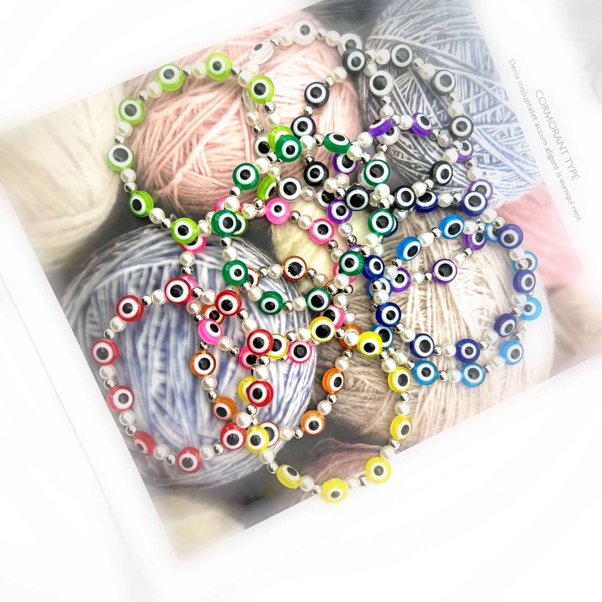 Retro Devilu0027S Eye Arylic Imitation Pearl Womenu0027S Bracelets 1 Piece