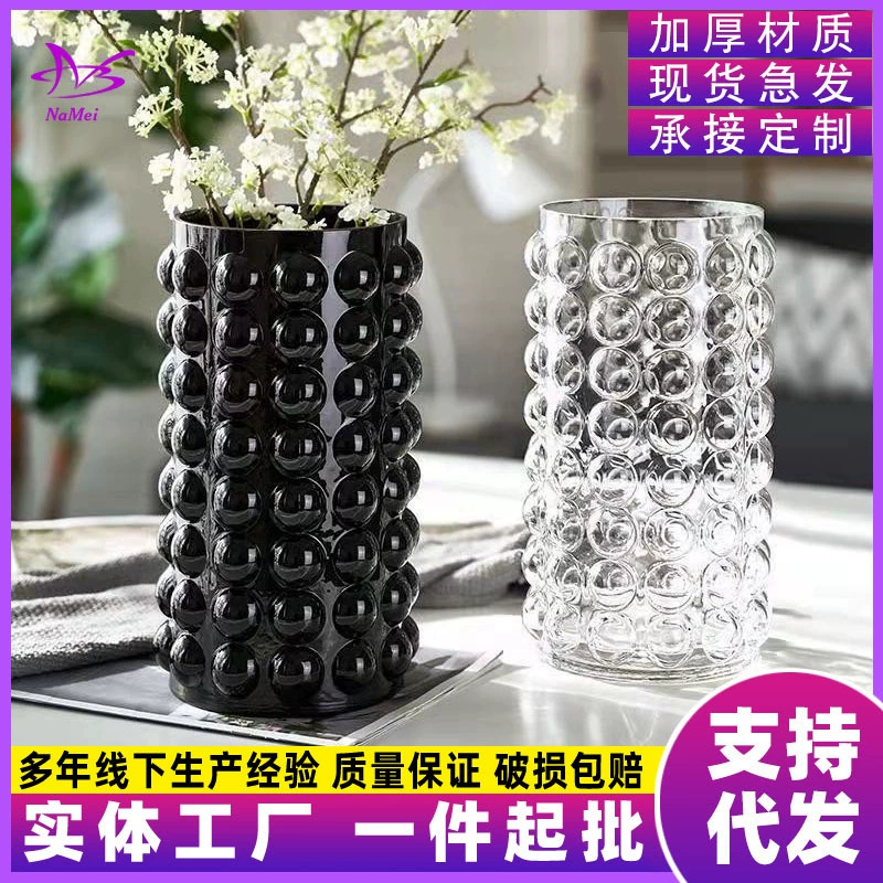 Креативная Скандинавская стеклянная ваза в стиле ins черная прозрачная вода для выращивания цветов украшения для гостиной
