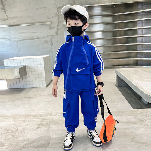 Boys' spring suit  spring and autumn new style handsome children's sports two-piece set small and medium-sized children's jacket trendy children's clothing
