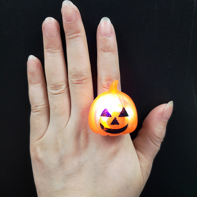 Children's plastic pumpkin lantern, ring, toy, halloween