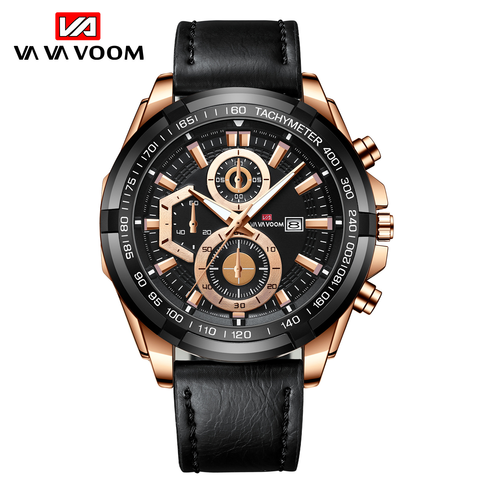 VAVA VOOM 2321 nuevo cinturón personalizado creativo movimiento de cuarzo calendario los hombres reloj al aire libre