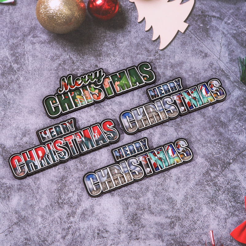 聖誕冰箱貼歐美卡通系列創意家居禮物木質滴膠磁力貼冰箱貼