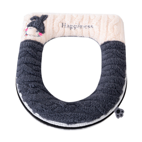 Toilet seat cover universal four seasons household toilet seat ring winter zipper model toilet seat cushion cover waterproof toilet mat