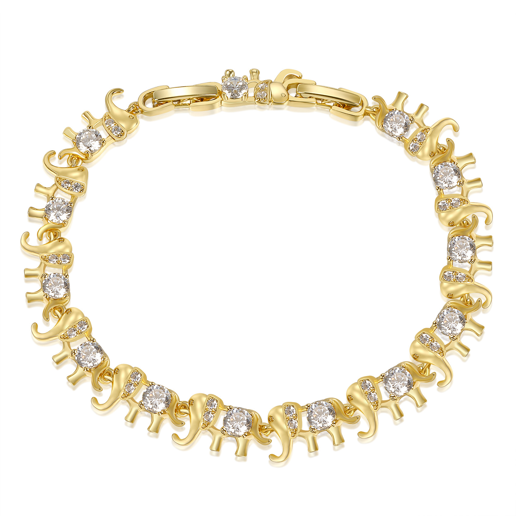 Bijoux En Gros Hip Hop Rhombe Le Cuivre Zircon Incruster Chaîne À Maillons Cubains Bracelets display picture 2