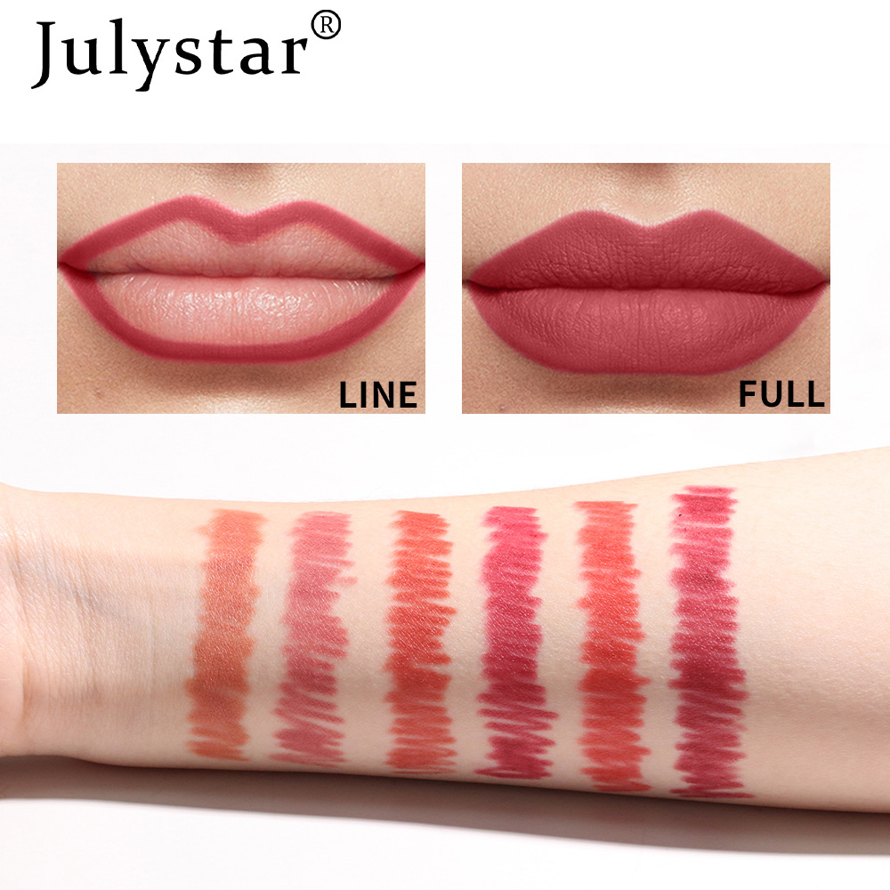 Julystar non-fading automatic lip liner pen, matte multi-color export lip gloss and lipstick pen from Europe and America undefined