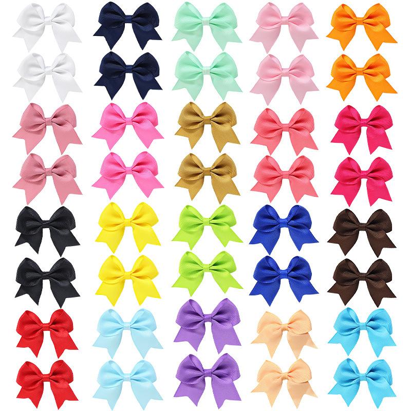 Hot selling cross-border foreign trade handmade children's dovetail floating angle rib ribbon bow hairpin hair accessories children's headdress female
