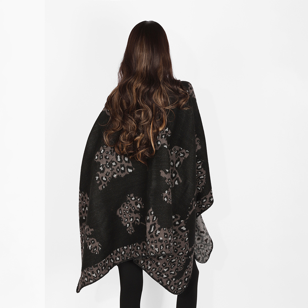 2025 nuevo estilo nacional de estilo chal vacaciones turísticas fotografía abrigo bufandas mujeres aire acondicionado caliente estampado de leopardo grueso versátil