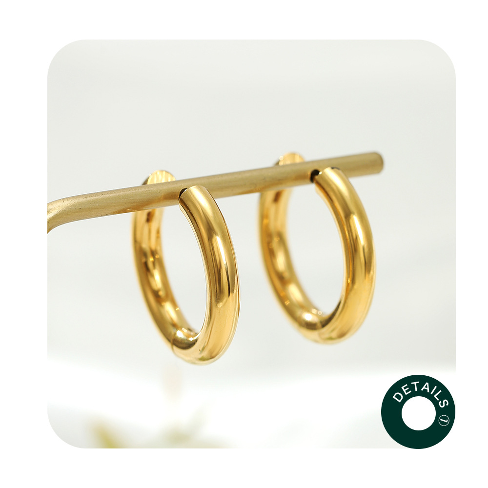 Simple Style Round Stainless Steel Plating Earrings 1 Pair