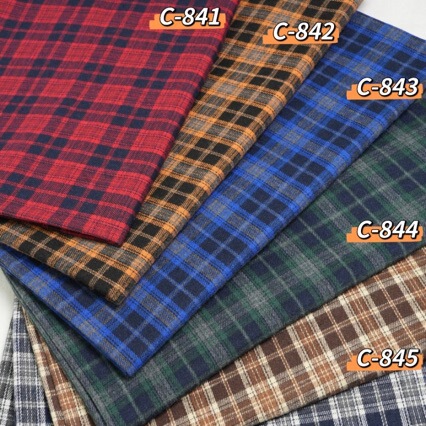 In-Stock Twill Brushed Cotton Plaid Fabric, Children's Shirt Plaid Fabric, 21-Count Yarn-Dyed Flannel Decorative Fabric