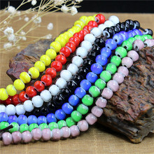 白芯琉璃桶珠8*7mm 文玩古法老琉璃隔珠 DIY手工串饰品配件