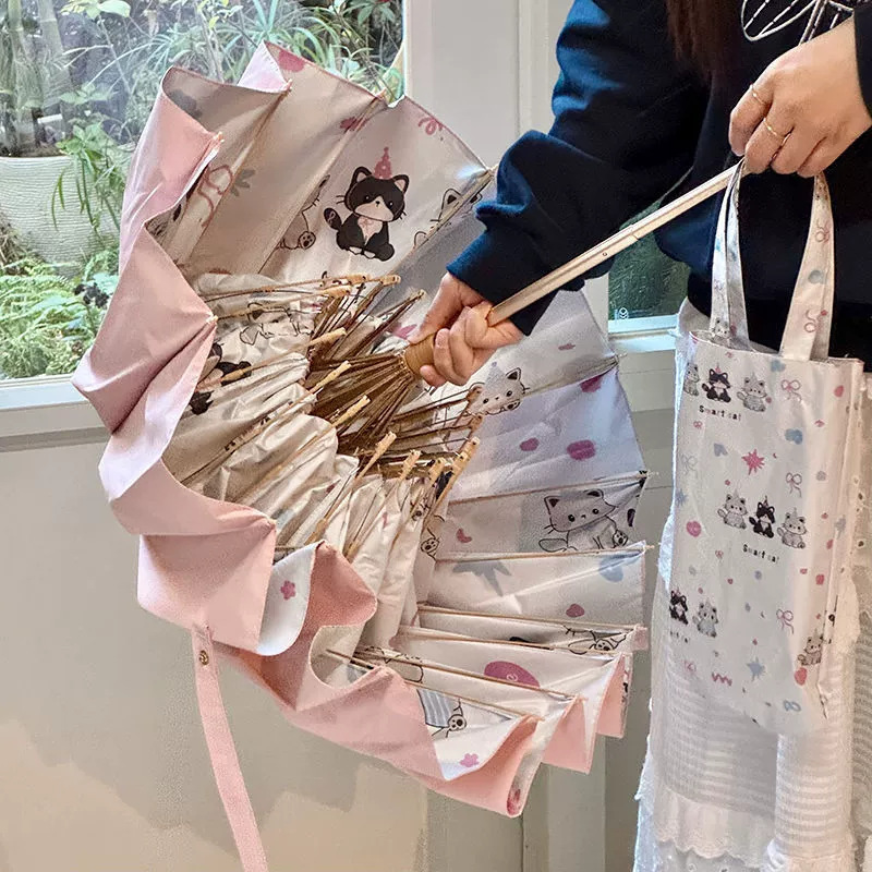 Colorful Folding Umbrella, Uv Protection, 16 Ribs, Dual-Use for Sun and Rain, Colorful Plastic Umbrella, Wind-Resistant Sunshade Umbrella, Factory Wholesale, Logo Printing Available