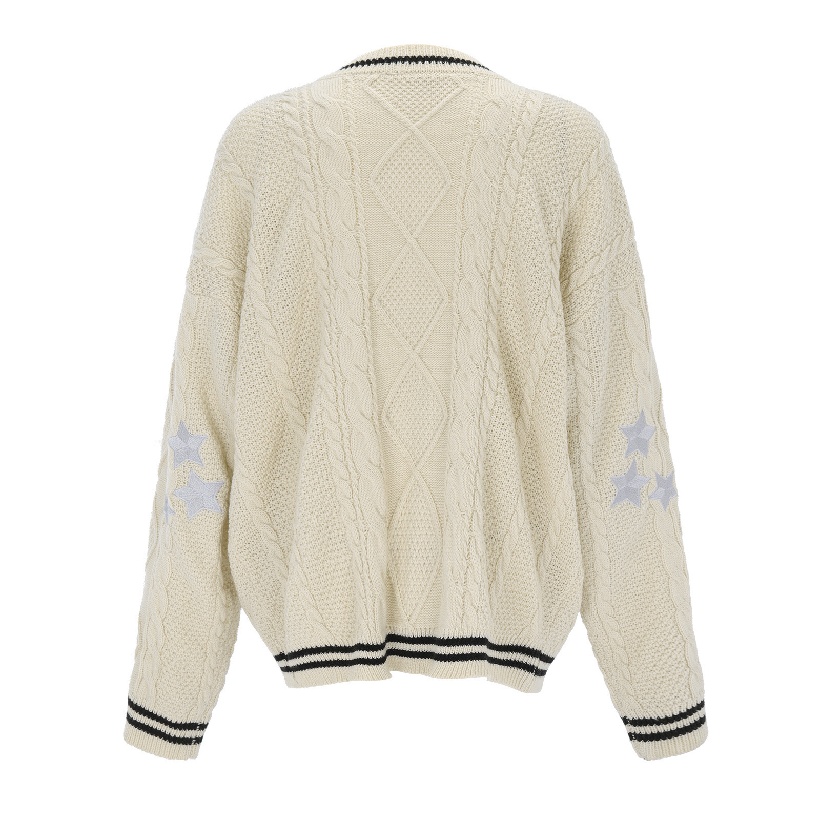 564g Weight Long Sleeve Sleeve Length Single Breasted Placket Type Polyester Fabric Type Regular Top Length Cardigan, Sweater Tops Type Casual, Daily Occasion V Neck Neckline Loose Fit Type Star Pattern Spring, Autumn Season Women's Gender Button Design Preppy Style, Simple Style Style Wholesale Women's Preppy Style Simple Style Star Long Sleeve Button Sweaters & Cardigans 13