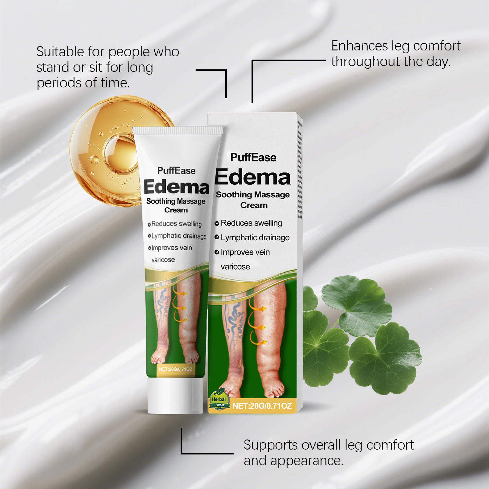 Varicose Vein Ease Paste Spider Leg Soreness Recovery Vasculitis Improve Blood Circulation Hydration Swelling Edema Relief Cream