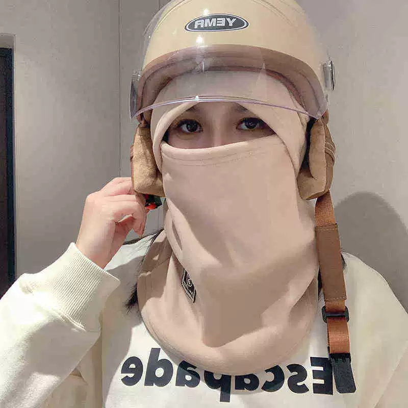 Demi-season hat, windproof cold-proof keep warm mask, scarf, helmet for cycling