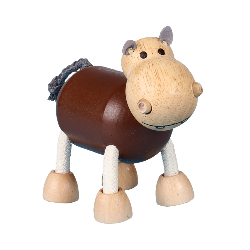 Simulación de madera animal salvaje modelo de juguete muñeca muñeca decoración hecha a mano niño niña regalo de cumpleaños