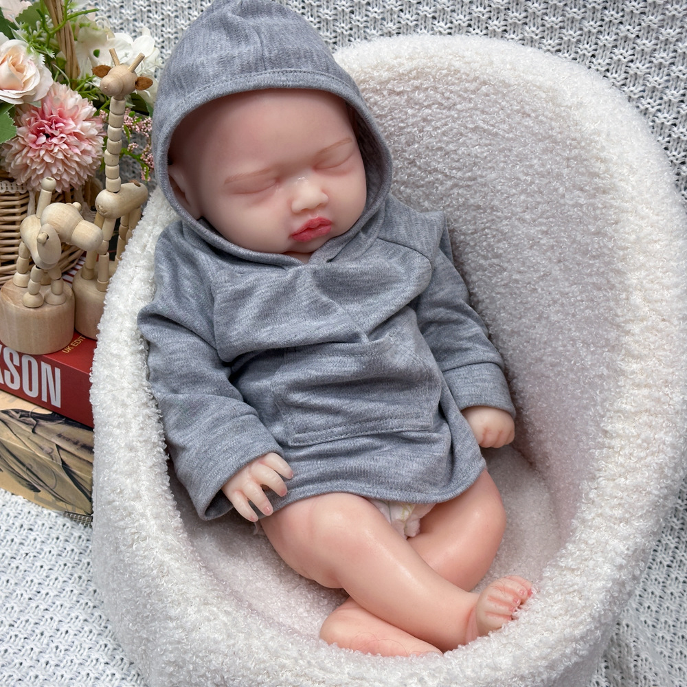 Muñeca de regeneración muñeca simulación muñeca bebé recién nacido lindo sólido 45cm pesado silicona suave estiramiento