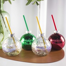 聖誕球玻璃飲料瓶 浮雕玻璃球形 彩色電鍍 噴色 量大優惠電鍍聖誕