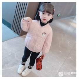 直播专供女童绗棉新款小仙女洋气运动保暖校服神器加棉内搭外套