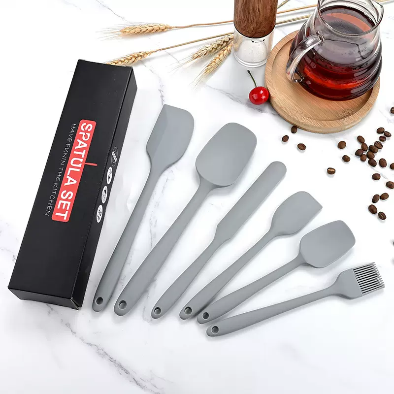 现货烘焙刮刀6件套硅胶刮刀油刷套装牛油抹刀烧烤油刷沙拉铲盒装