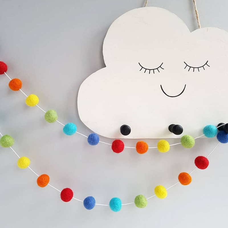 Korean ins Decoration Nordic Style Home Photography Children's Room Girl's Room Decoration Macaron Color Fur Ball String Hanging Ornaments Korean ins Decoration Nordic Style Home Photography Children's Room Girl's Room Decoration Macaron Color Fur Ball String Hanging Ornaments