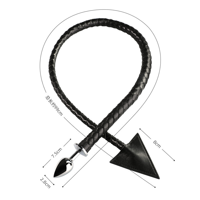 Cauda anal de diablo, tapones metálicos de corte trasero, instrumentos de tortura de cuero, latigazos de tracción, artículos sexuales para mujeres y adultos, 24 / caja