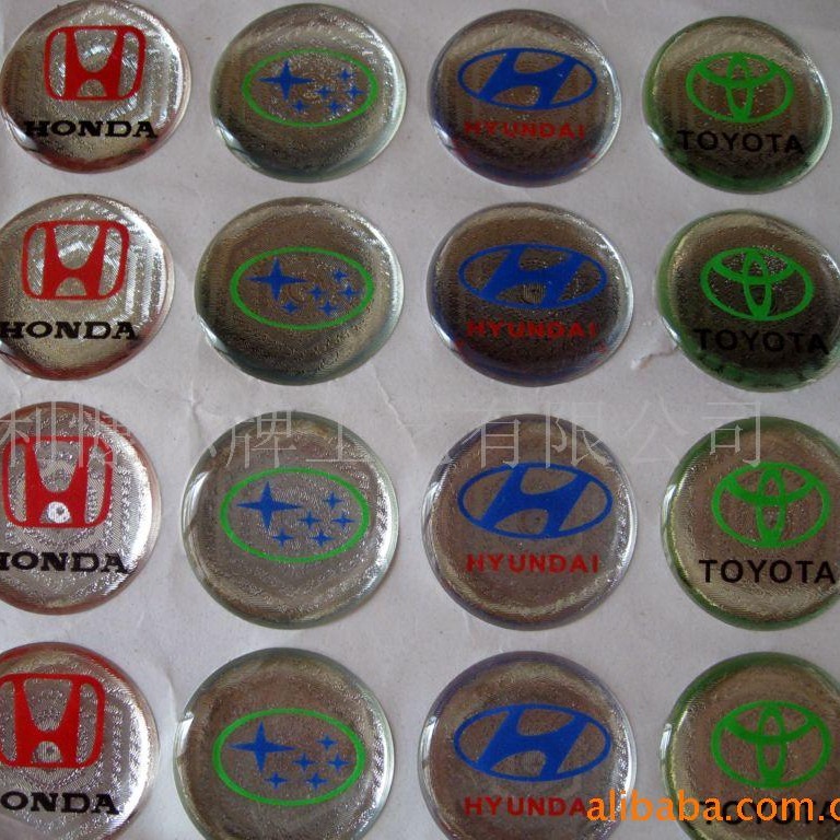 生产本田标志滴胶，丰田标志滴胶贴，各种汽车品牌,滴胶标签等