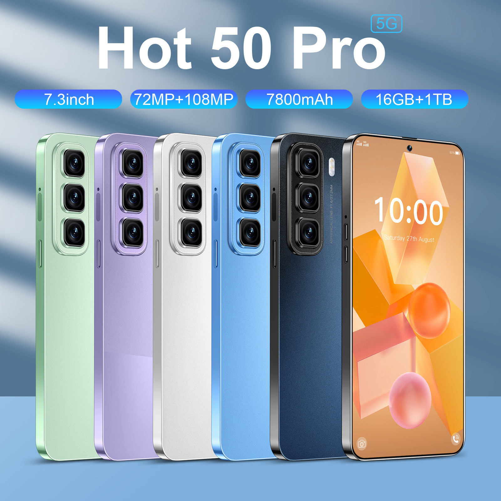 Spot Cross-border Supply Of Smartphones Hot 50 Pro High-definition...