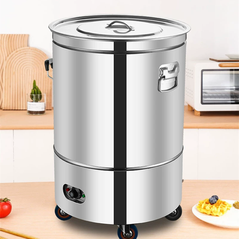 Нержавеющая сталь электрическое отопление изоляция бочка коммерческий большой емкости ресторан столовая постоянная температура бочка электрическое отопление суп каша колесная рисовая бочка