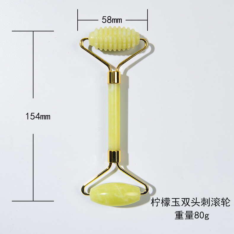 Jade Beauty Stick Set Jiao Yan Jade Double Wheel Punch Roller Massager Jade Masaje Facial Comercio Exterior Transfronterizo