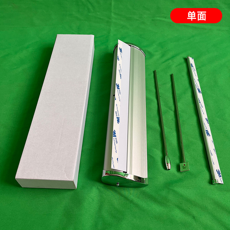 Venta directa de fábrica, banner enrollable de escritorio A3 de aleación de aluminio, regalo promocional publicitario, marco en L de doble cara A4, plegable de una sola cara