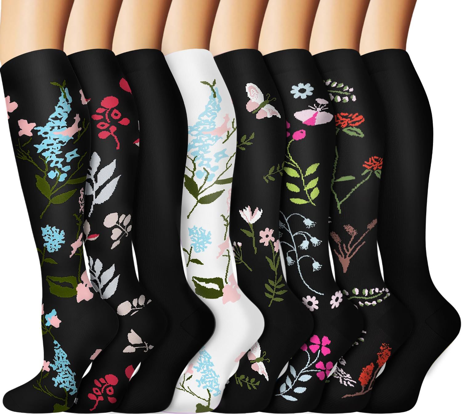 Calcetines de compresión transfronterizos Calcetines de pantorrilla Calcetines elásticos Deportes Ciclismo Correr Calcetines de yoga Calcetines de compresión de tubo largo para hombre Spot para mujer