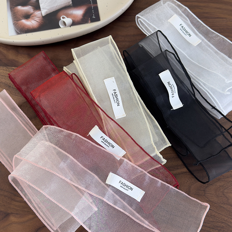 Foulard a nastro in organza per capelli design coreano chic_voghion.com