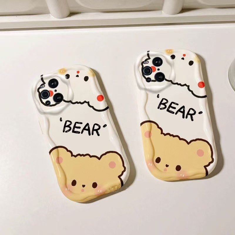 Sonda de oso para iphone16promax funda para teléfono móvil lindo Apple 15 anti-caída 14pro Japón y Corea 13/12