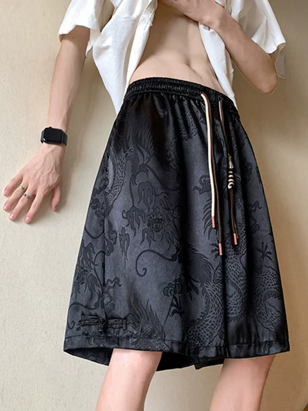Summer silk shorts, quick dry beach trousers, plus size