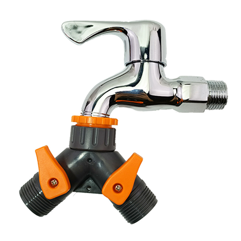 4分6分带开关三通水龙头接头水管软管接头分流阀分水器y型三通阀