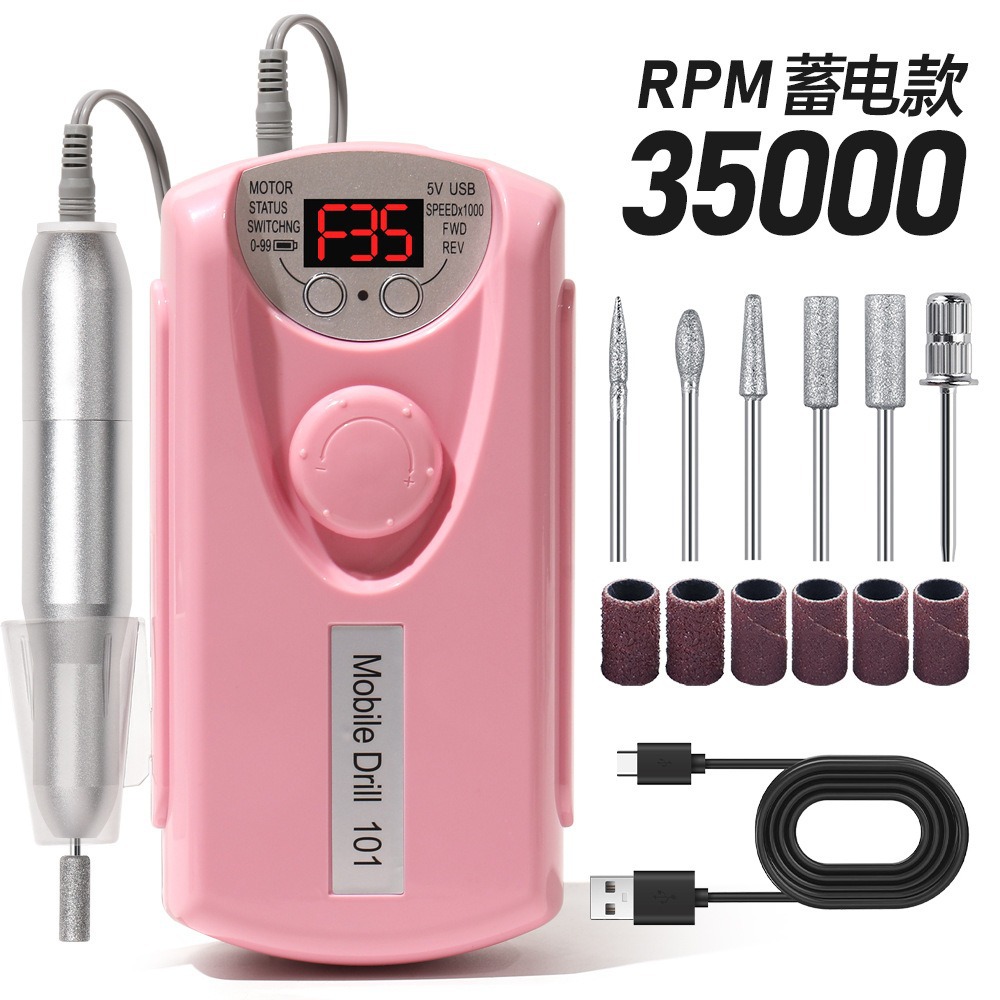 Amoladora de uñas portátil Desmontador profesional de uñas 30000 rpm amoladora de uñas eléctrica pulido 101 amoladora de uñas