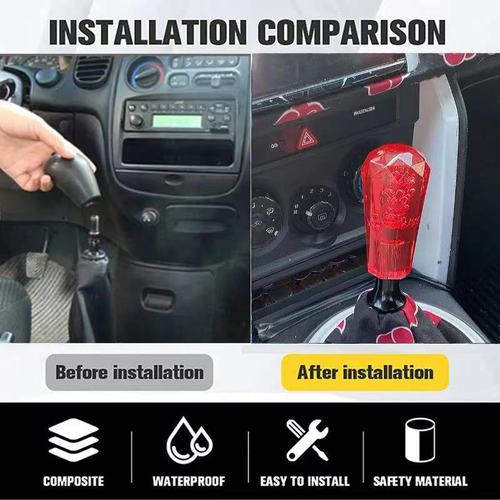Car modification manual crystal diamond shift knob acrylic extended LED colorful light shift lever shift knob wave head
