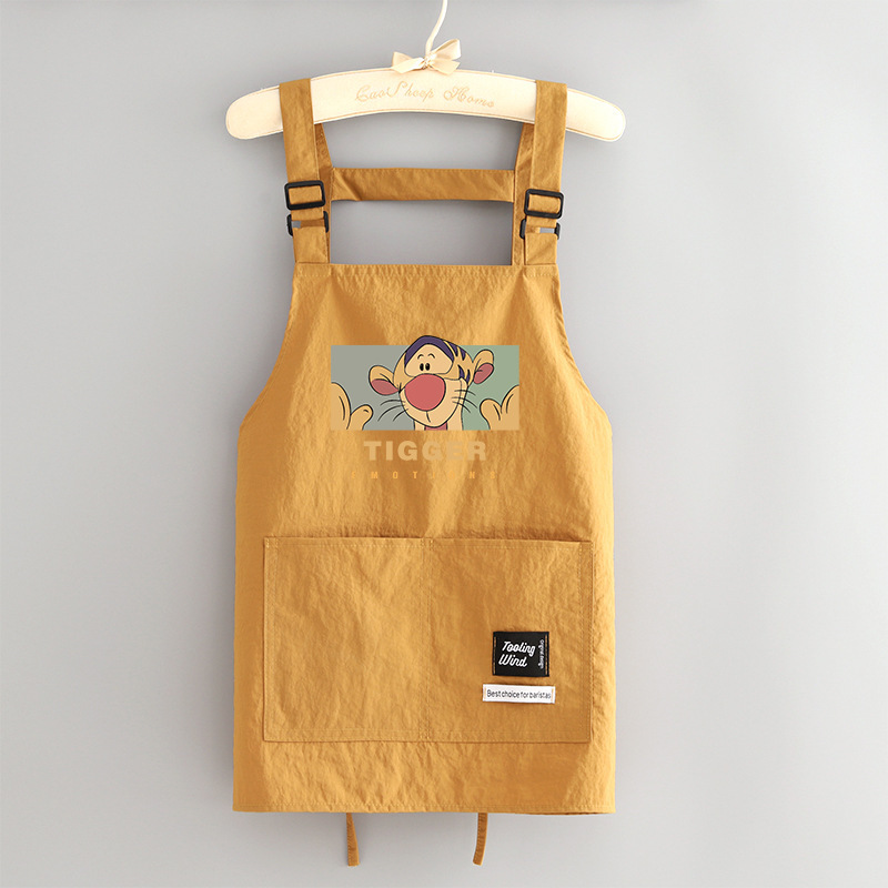 新型ファッションかわいい防水エプロン家庭用キッチン料理ウエスト花屋飲食専用作業服印字|undefined