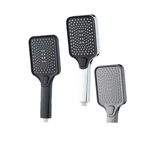 Pressure-boosting shower head set, manual household high-pressure lightweight luxury all-copper square-shaped bathroom-specific