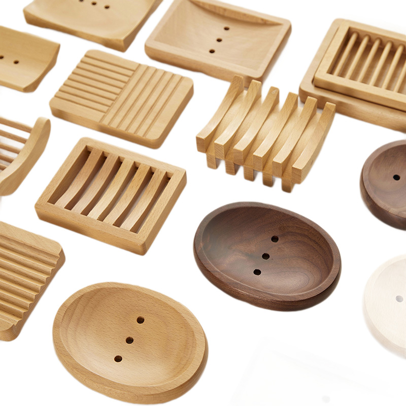 Soporte de jabón de madera baño baño creativo bandeja de jabón doméstico sin agujeros caja de jabón drenable al por mayor