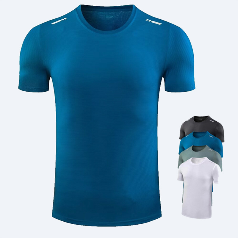 Summer Quick-Drying Sports Tops Men's Outdoor Short-Sleeved T-Shirts Elastic Breathable Running Clothes Fitness Clothes Student Training Clothes