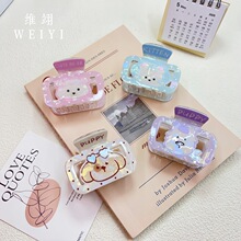 维翊饰品韩版卡通字母抓夹女卡通糖果色甜美鲨鱼夹亚克力发夹