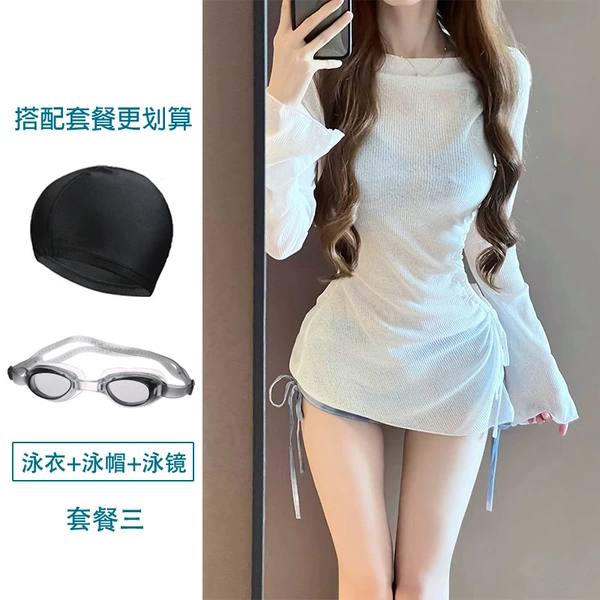 [Package (3) Denim Blue] (Including swimming cap + swimming goggles)