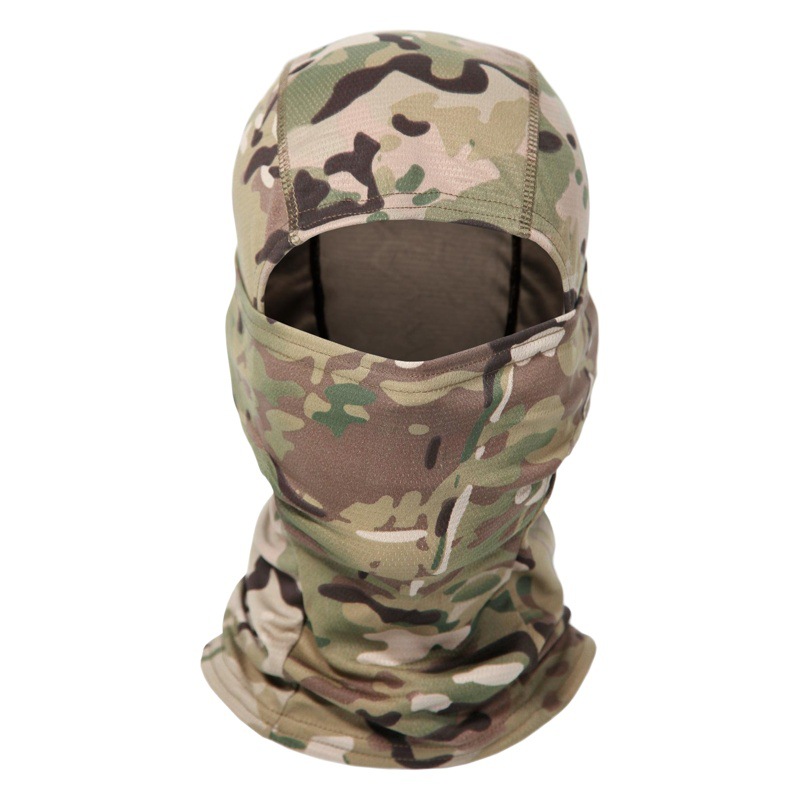 Camouflage Hood Outdoor Cycling Mask Hiking Mountaineering Sun Protection Sunshade Cold Protection Quick-Drying Sweat-Wicking Mask Available in Stock