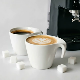 定制咖啡杯碟套装纯白创意简约陶瓷杯子餐具家用办公室下午茶杯子